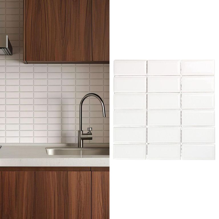 Porcelanato Brick Blanco Brillante