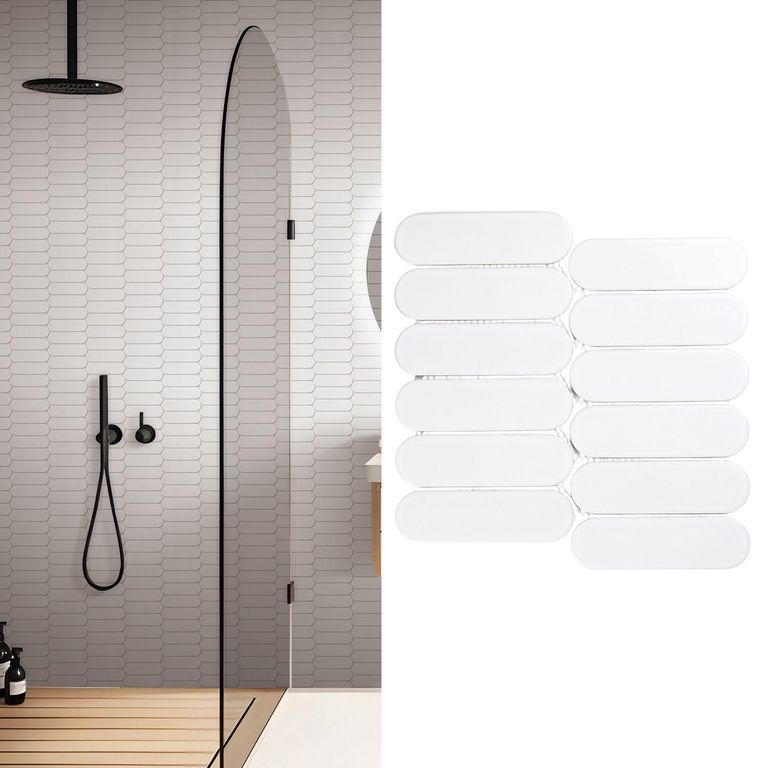 Porcelanato Oval Blanco Brillante
