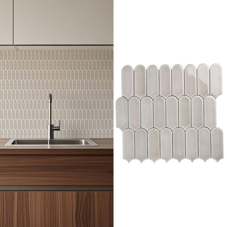 Malla Mosaico Pluma Gris 28x29.6cm