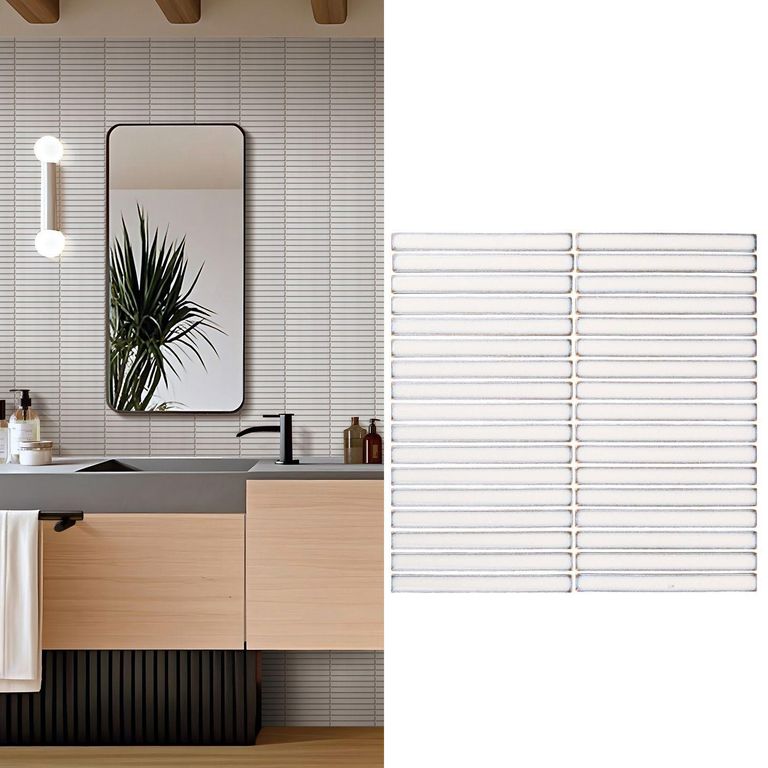 Malla Mosaico Lines Blanco 29.8x31.4cm