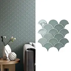 HOLZTEK - Malla Mosaico Escama Verde 25.9x27.3cm