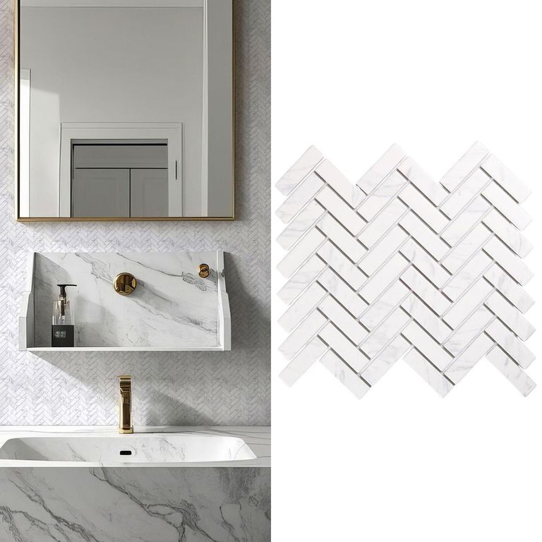 Malla Decorativa de Porcelanato Herring Marmol 31.6x27.7cm 0.09m2