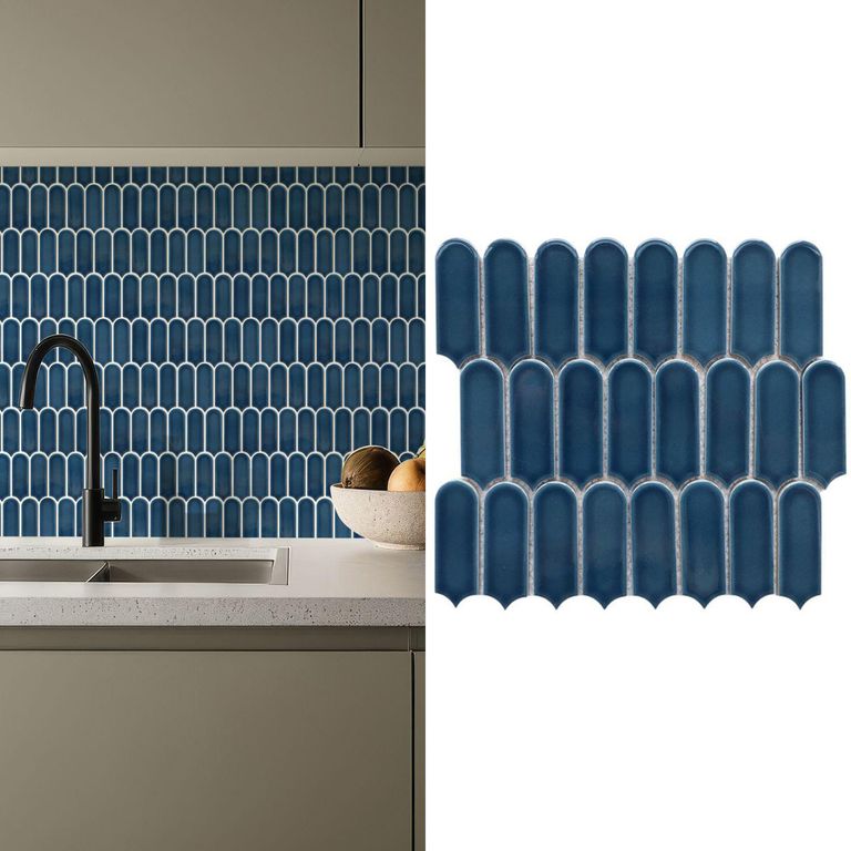 Malla Mosaico Pluma Azul 28X29.6cm