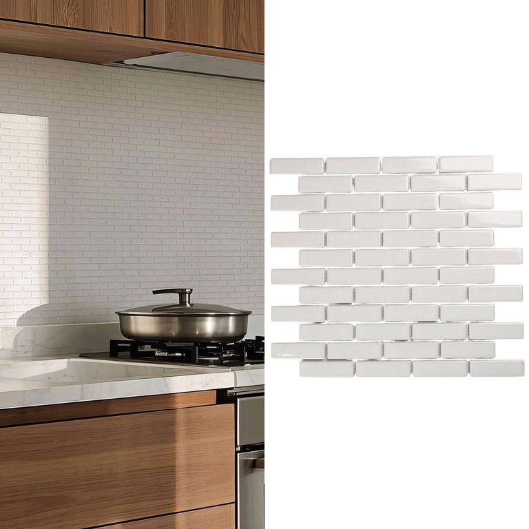 Porcelanato Brick Wall Blanco Brillante