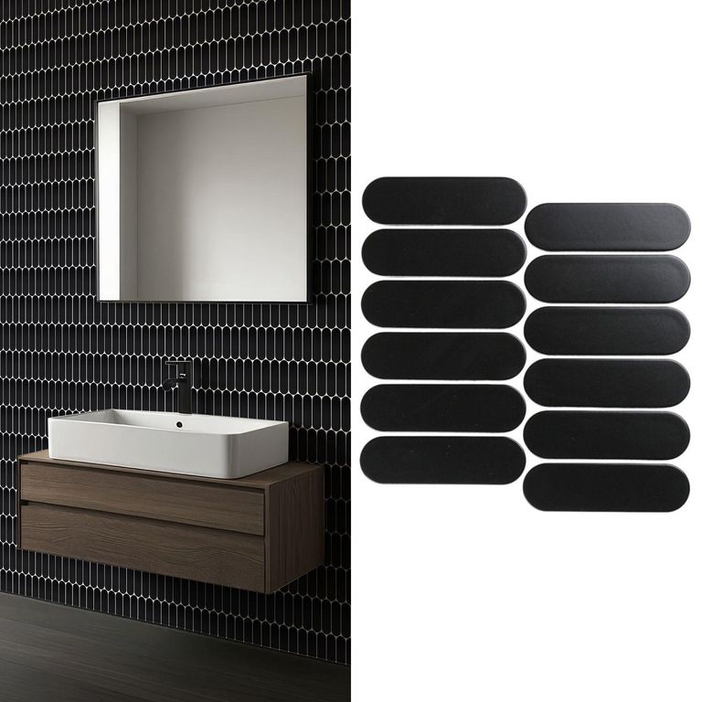 Porcelanato Oval Negro Mate