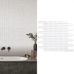 HOLZTEK - Malla Mosaico Ovalado Blanco 30x30cm