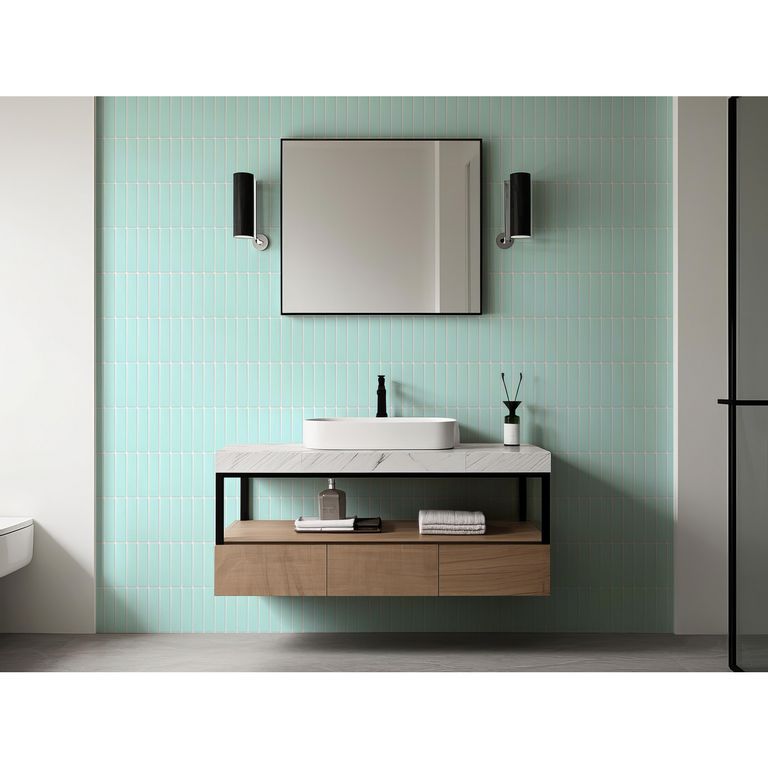 Malla Decorativa de Porcelanato Brick Menta 19.9x29.6cm 0.06m2