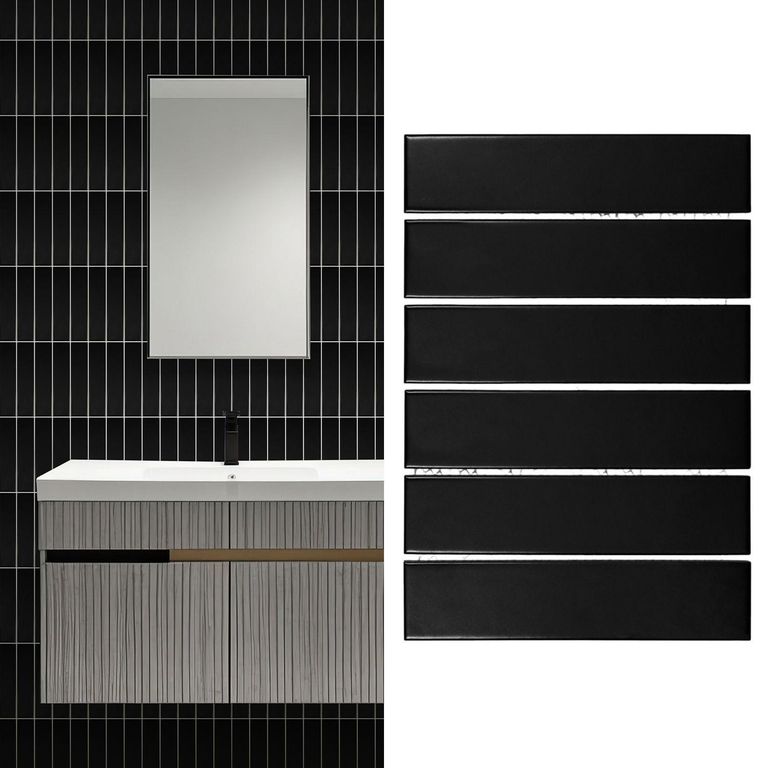 Porcelanato Brick Negro Mate