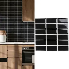HOLZTEK - Porcelanato Brick Negro Brillante