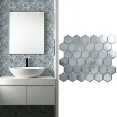 HOLZTEK - Malla Decorativa de Porcelanato Hexagon Metal 32.5x28.2cm 0.09m2