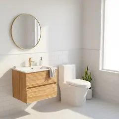 SENSI DACQUA - Mueble de Baño LVM Dinamarca 60cm + WC Inodoro One Piece Roma Blanco