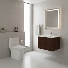 SENSI DACQUA - Mueble Baño LVM Lagos 60cm + WC Inodoro One Piece Bilbao Blanco