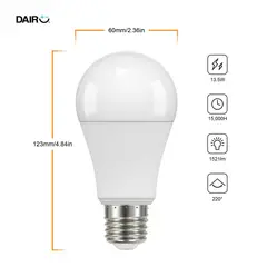 DAIRU - Pack x4 Focos LED A60 E27 13.5 W 1521 lm Luz Fría (100 W Equivalente)