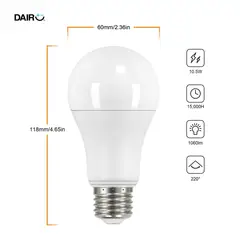 DAIRU - Pack x4 Focos LED A60 E27 10.5 W 1060 lm Luz Cálida (75 W Equivalente)