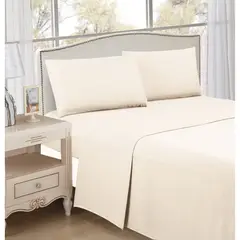 CASA BONITA - Sábana Microfibra Basic Queen Beige