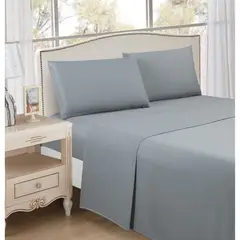 CASA BONITA - Sábana Microfibra Basic Queen Gris