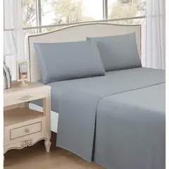 CASA BONITA - S??bana Basic 1.5 Plazas Microfibra Gris