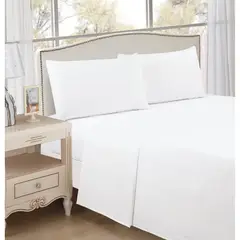 CASA BONITA - Sábana Microfibra Basic Queen Blanco