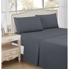 CASA BONITA - Sábana Microfibra Basic Queen Negro