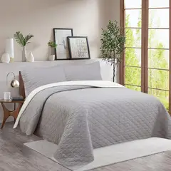JUST HOME COLLECTION - Quilt Bicolor Beige King
