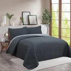 JUST HOME COLLECTION - Quilt Bicolor Gris King