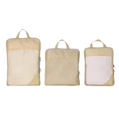 JUST HOME COLLECTION - Set x3 Organizador de maleta para viajes beige