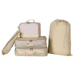 JUST HOME COLLECTION - Set x5 Organizador de maleta para viajes Beige