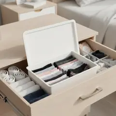 JUST HOME COLLECTION - Organizador plástico de ropa interior sin divisiones 24x31x7.6cm