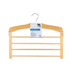 JUST HOME COLLECTION - Colgador de Pantalón de Madera 4 Barras