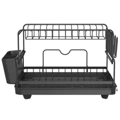 JUST HOME COLLECTION - Secaplato 2 Niveles de Metal Negro