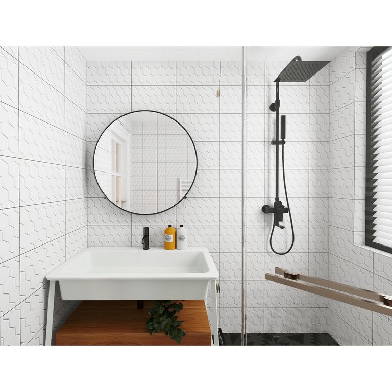 25x40 cm Cerámica Pared Hexagonal 30x60 1.5m2 blanco 1.5 m2