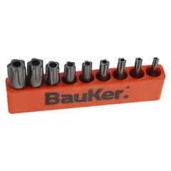 BAUKER - Set 9 Piezas Torx De Seguridad