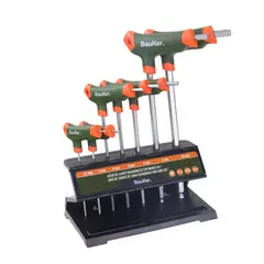 BAUKER - Set 7 Piezas Llaves Hexagonales Métricas