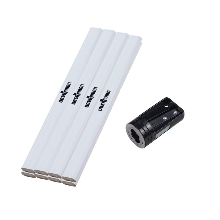 Set 8 Lápices De Carpintero Con Sacapuntas