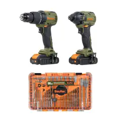 BAUKER - Kit Taladro y Atornillador Impact 20V BMC + Set de Brocas y Dados 90 Piezas