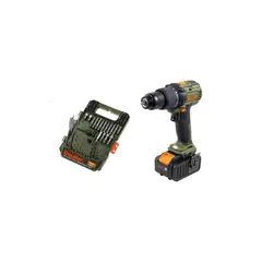 BAUKER - Taladro Percutor 1 Batería 20V + Set 76 Brocas y Puntas