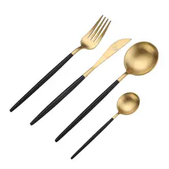 JUST HOME COLLECTION - Juego de Cubiertos 16 Piezas Dorado Azul