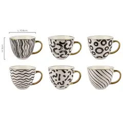 JUST HOME COLLECTION - Mug de Porcelana 420 ml Blanco y Negro