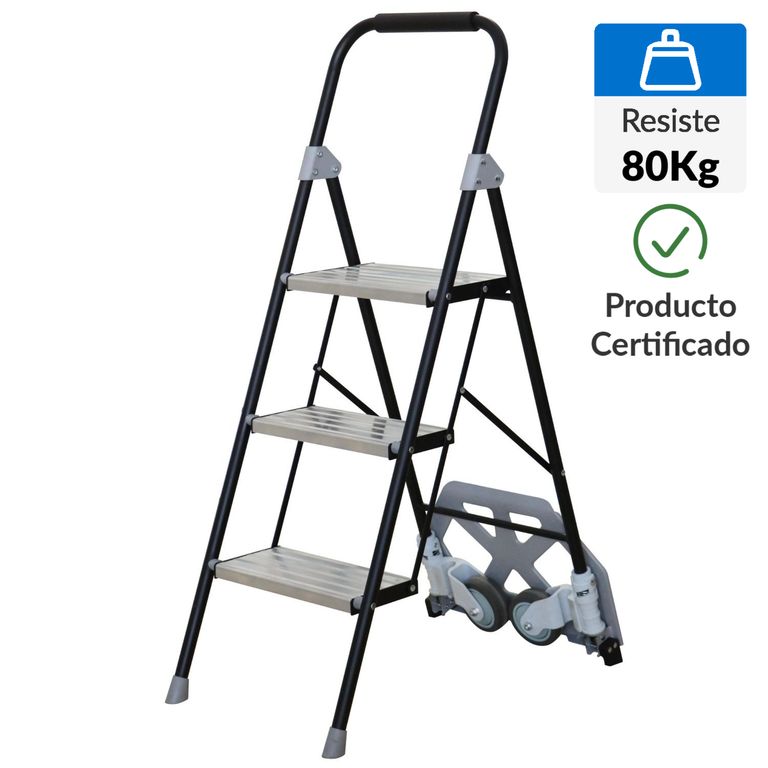 Escalera Tijera de Aluminio 3 Pasos 80Kg