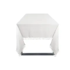 JUST HOME COLLECTION - Mantel Rectangular 180x240cm Borde con Borlas