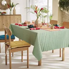 JUST HOME COLLECTION - Mantel Jacquard Cuadrado 180x180cm Verde