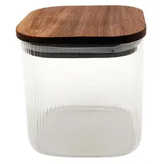 JUST HOME COLLECTION - Frasco de Vidrio con Tapa de Madera 700 ml