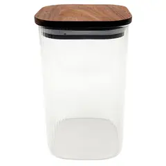 JUST HOME COLLECTION - Frasco de Vidrio con Tapa de Madera 1200 ml