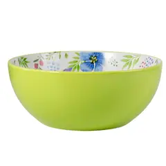 JUST HOME COLLECTION - Bowl Ensalada 22.8 cm Flores Verde