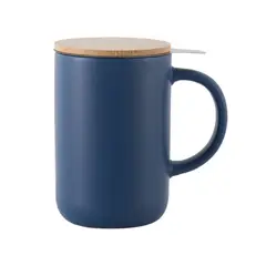 JUST HOME COLLECTION - Mug de Cerámica 490 ml con Infusor Azul