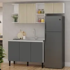 GENIALFLEX - Kit Muebles de Cocina Valencia 180cm Gris