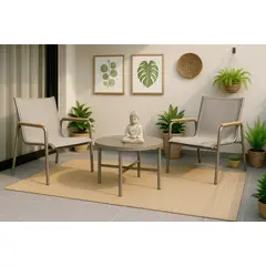 JUST HOME COLLECTION - Juego de Balcón de Terraza Dubo 2 Personas Taupe