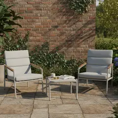 JUST HOME COLLECTION - Juego de Balcón de Terraza Rio 2 Personas Taupe Claro