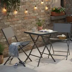 JUST HOME COLLECTION - Juego de Balcón de Terraza Madrid 2 Personas Gris