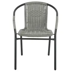 JUST HOME COLLECTION - Silla para Terraza Ratan Gris Oscuro 73x54x61 cm
